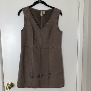 H&M suede like tank dress with small cut out details size US 4